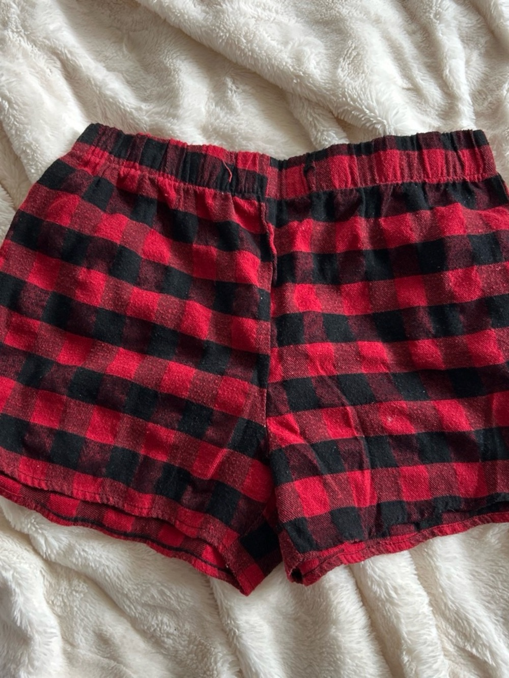 Plaid Red and Black Women's Lounge Shorts